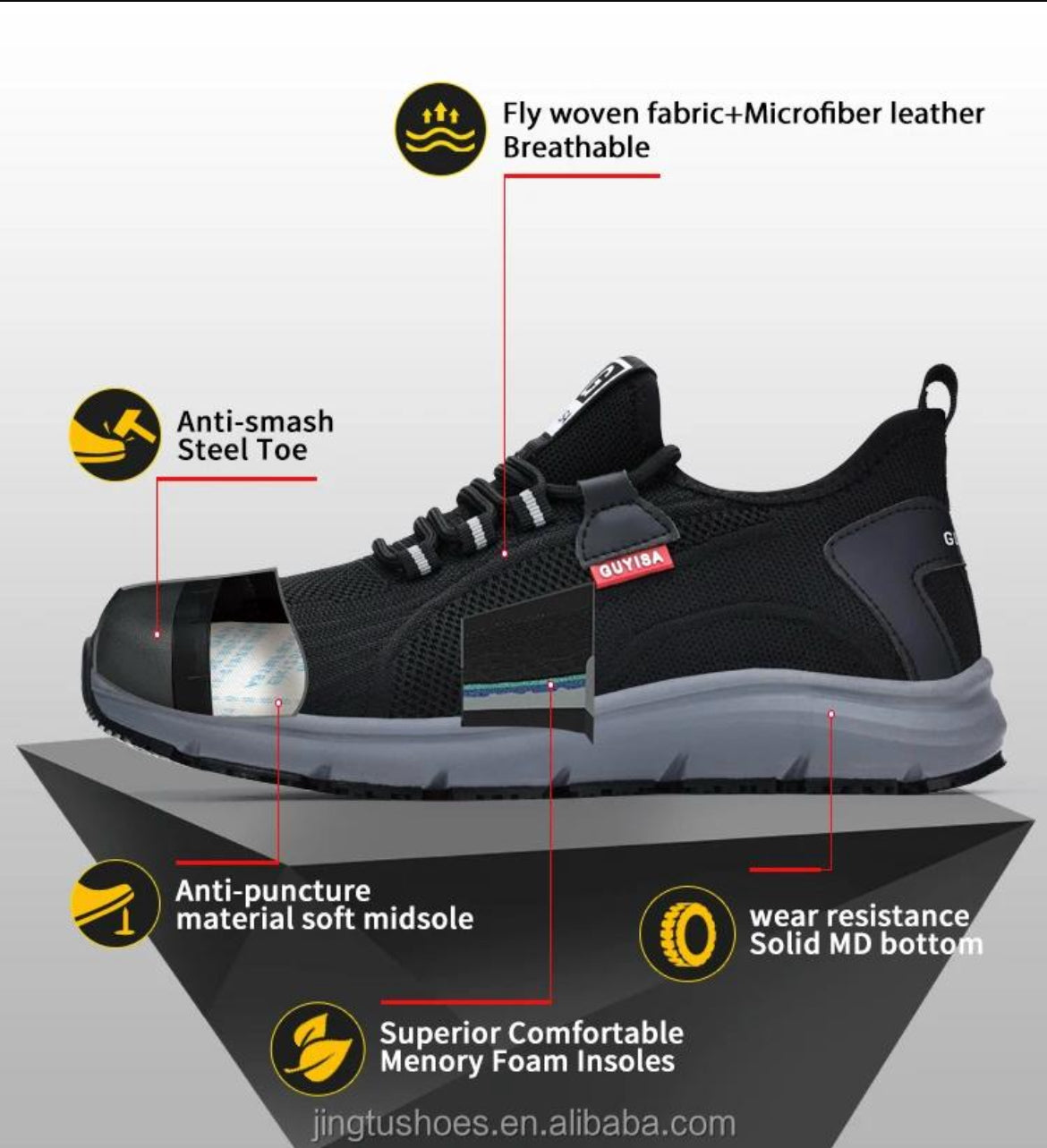 DW3037 Zapato de seguridad con Máximo Nivel Anti Resbalante SRC